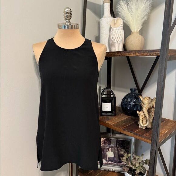NWT Athleta Washable Silk Side Slit CYA Tank Black Women’s SIZE S - Picture 3 of 12